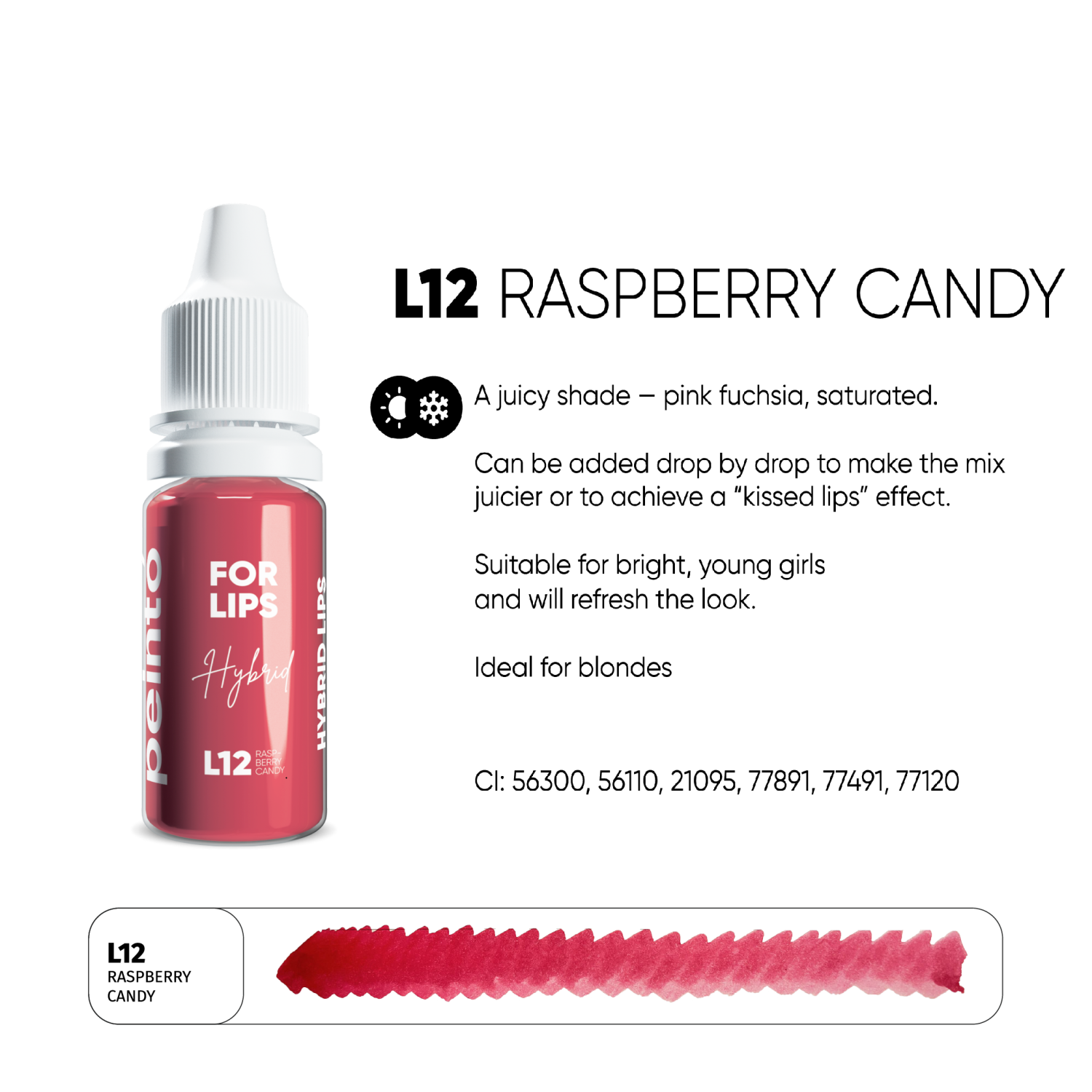 PEINTO ტუჩის პიგმენტი L12 Raspberry Candy